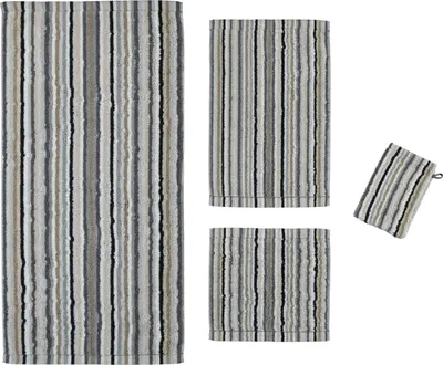Produktbild von Cawö Home Handtuch Life Style Streifen 7048-037 kiesel gestreift dezent modern, Größe:Waschhandschuh 16 x 22 cm