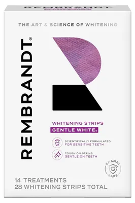 Produktbild von Box 14x Umschläge, Rembrandt, Gentle White, Zahnweiß-Streifen, 14 Tage Behandlung