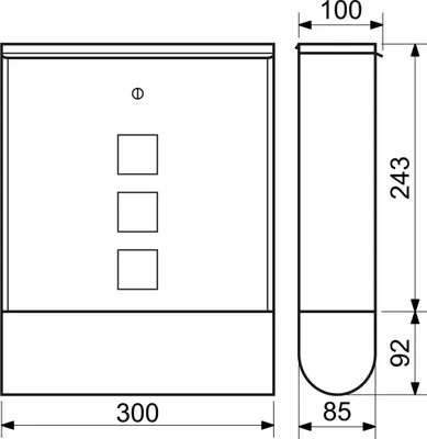 Produktbild von Briefkasten Stahl anthrazit BK.210.AM 33,5x30x9,6 cm (HBT) mit Sichtfenster Namensschild