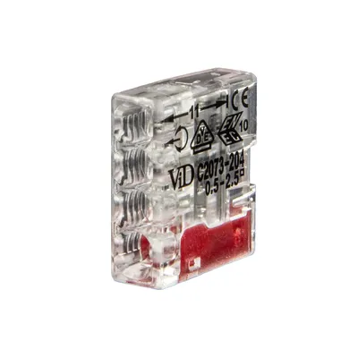 Produktbild von ELTROPA Steckklemme Typ ESK425rt - Leiter-Klemme für 4 Massivleiter 0,5 bis 2,5 mm²