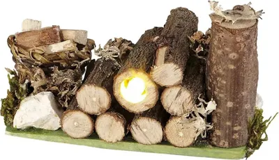 Produktbild von Kahlert Licht Miniatur LED-Leuchte aus Holz, 40 mm Höhe, für Modellbau und Krippen
