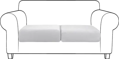 Produktbild von Topchances Samt Sofa Sitzkissenbezug, Elastischer Couch-Kissenbezug 2 Stück Sofakissen Schonbezug Sofasitzbezug Sofa Husse (Dunkelgrau,2 Sitzer)
