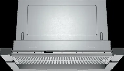 A top-down view of a stainless steel range hood.
