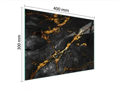 Produktbild von Schneidebrett Herdabdeckplatte Multiglasschneidplatte 40x30 cm Marmor Golden
