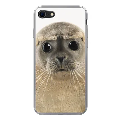Produktbild von MuchoWow® Handyhülle Schutzhülle Hülle für iPhone 7 Jungen - Robbe - Kinder - Mädchen - Tiere Silikon Softcase Handy Hülle - Kartenhalter