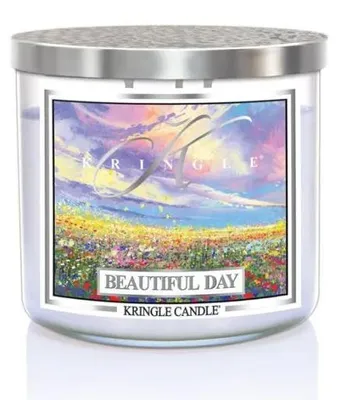 Zdjęcie produktu dla Kringle Candle TUMBLER "Beautiful Day" - świeca zapachowa z trzema knotami, waga 411g