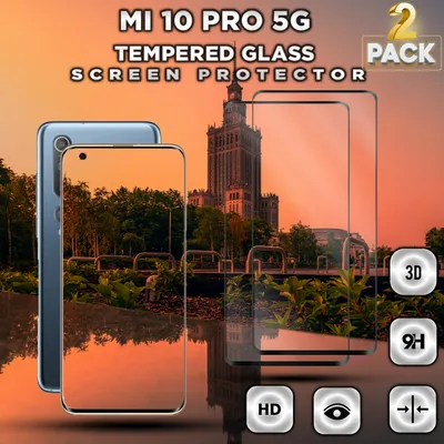 Zdjęcie produktu dla 2-pak Xiaomi MI 10 PRO 5G - Szkło hartowane 9H - Wysokiej jakości osłona ekranu 3D