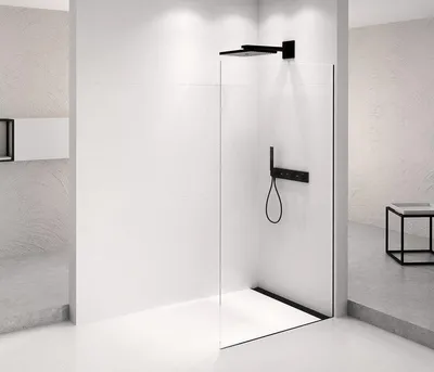 Produktbild von Polysan ARCHITEX BLACK MATT Duschabtrennung 962 mm, Klarglas