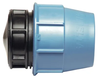Produktbild von Unidelta PP Endstopfen mit Klemmverschraubung 63 mm | Klemm-Fitting PE Rohr Endkappe PN16 für Wasserleitungen
