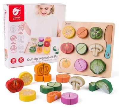 Obrázok produktu pre Drevená súprava na krájanie zeleniny Classic World