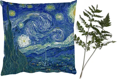 Produktbild von MuchoWow® Zierkissen Sofakissen Wohnzimmer Dekokissen 60x60 cm Sternennacht - Gemälde - Alte Meister - Vincent van Gogh - Sitzfläche - Foto Polster