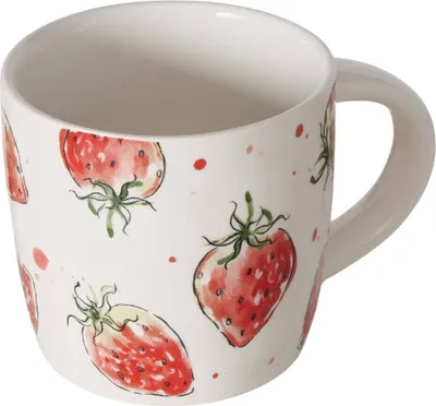 Produktbild von Keramikbecher mit Erdbeermuster STRAWBERRY, 450 ml