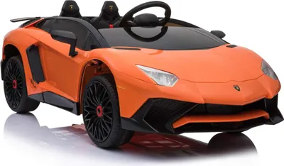Immagine prodotto di ES-Toys Auto elettrica per bambini Lamborghini Aventador SV Pneumatici EVA Sedile in  arancione