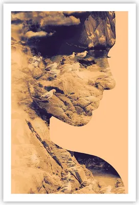 Produktbild von Poster - Poster ohne Rahmen - Frau Vögel Fotomontage - 61x91,5 cm - Wand Bild - Wanddeko - Wandbilder - Kunstposter - Wandposter - Bilder - Kunstdruck - Wanddekoration - Wandbild - P2XPA61x91-4246