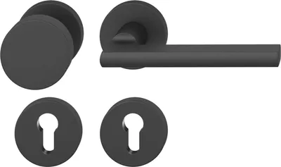 Produktbild von FSB Wechselgarnitur 12 1035 ASL auf Rosette PZ, Knopf drehbar, schwarz matt