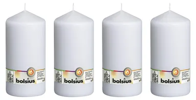 Immagine prodotto di set di 4 candele a colonna - Altezza 20 cm - Diametro 9,8 cm - Bianco