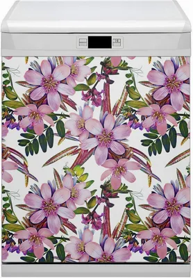 Produktbild von Magnet Folie für Geschirrspüler Magnete  Geschirrspüle Magnet für Spülmaschine 60x80 cm Nachbildung - Pinke Blumen