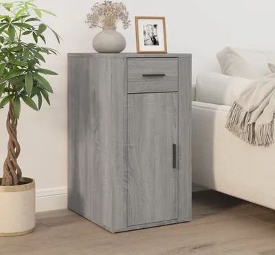 Produktbild von "2026 Promotion" Büroschrank Grau Sonoma 40x49x75 cm - Holzwerkstoff - Nachtkonsole CC28169