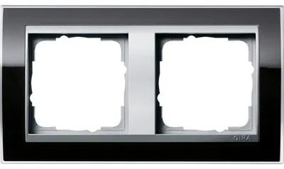Obrázek produktu pro Krycí rámeček 2x čirá černá - Rámeček 2-násobně černý 0212736