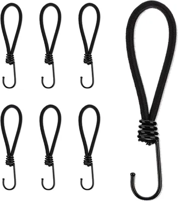 Produktbild von 6 Stück Expander mit Haken,15cm Planenspanner, Gummispanner für Planen, Netze, Banner, Expanderschlingen, Spannhaken, Schwarz