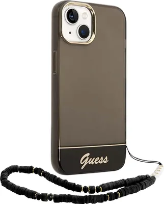 Obrázok produktu pre Guess, Ochranné puzdro Colors s perlovým náhrdelníkom Apple iPhone 14, čierne