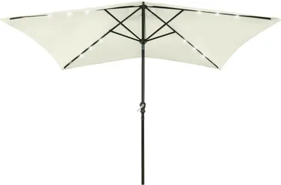 Produktbild von Sonnenschirm mit LEDs und Stahl-Mast Sandweiß 2x3 m