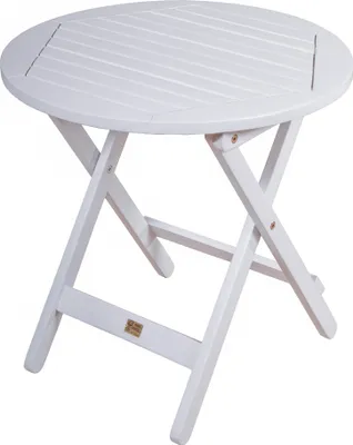 Produktbild von Garden Pleasure, Beistelltisch MESA, rund, Eukalyptusholz, white washed, klappbar, Ø 50 cm, H 50 cm, ca. 4,5 kg, 20 kg Traglast