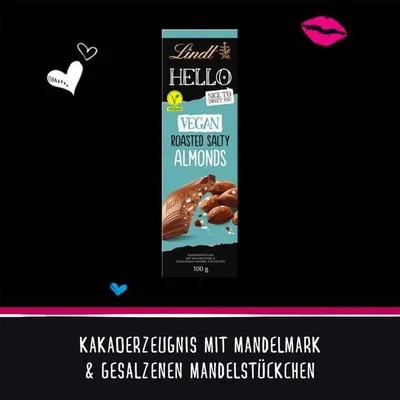 Produktbild von Lindt Hello Vegan Roasted Salty Almonds Tafel 100g