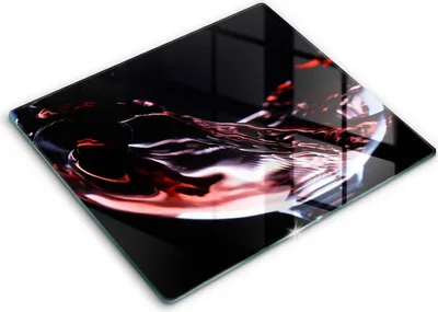 Produktbild von Glasschneideplatte - Herdabdeckplatte - 60x52 - Schneidebrett - Spritzschutz - Ein Glas Rotwein