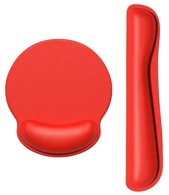 Produktbild von Tastatur-Handgelenkauflage & Mauspad mit Handgelenkstütze, Memory-Schaum, rutschfest, Rot