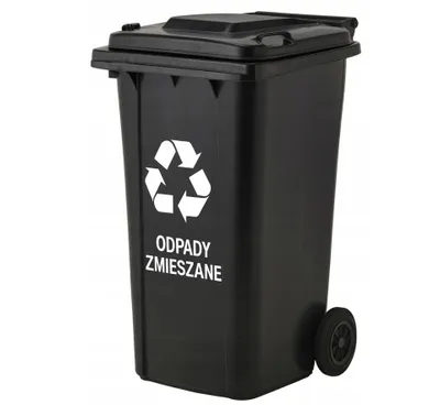 Zdjęcie produktu dla Pojemniki na Śmieci - 240l Kosz do Segregacji Odpadów - Kubeł do Segregacji - Czarny - do odpadów zmieszanych