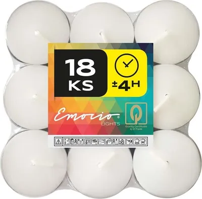 Obrázek produktu pro Emocio čajové svíčky 4 hod. 18 ks