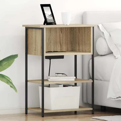 Productafbeelding van vidaXL Nachtkastje Sonoma-eik, 55 x 31 x 76 cm, houtvezel
