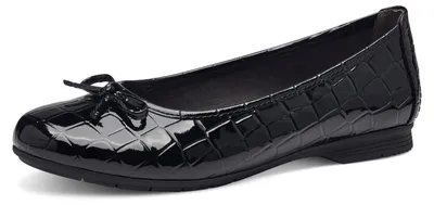 Produktbild von Jana Damen Ballerinas mit Schleife Vegan, Black Croco, 38