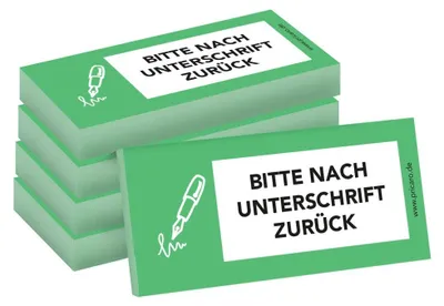 Notizzettel "Nach Unterschrift zurück", grün, 100 Blatt, 5 Stück