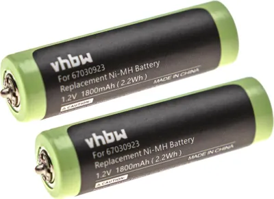 Produktbild von vhbw 2x Akku kompatibel mit Braun 5743 SmartControl3 4845, 5744 Series 3 320 Rasierer Haarschneider (1800mAh, 1,2V, NiMH)