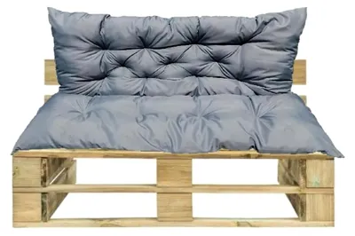 Produktbild von Waterproof Outdoor Palettenkissen | Hollywoodschaukel Auflage | Bankauflage | Sitzkissen and Rückenkissen | Pallettenpolstern | Lounge Kissen Outdoor | 180 x 110 cm(180 x 50 x 60 cm) Grau
