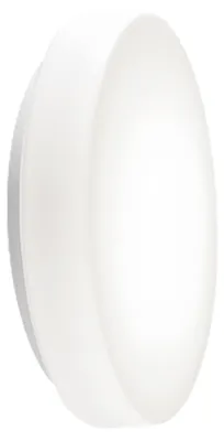 Productafbeelding van Zafferano wand- en plafondlamp, met satijnachtig triplex-opalglas en metaal, ø 300x100 mm, 1x E27 fitting met 52 Watt, IP20, wit, satijnachtig wit opalglas