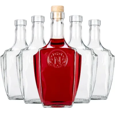 Zdjęcie produktu dla SUPERBUTELKI - 5x Butelki do nalewek BONAPARTE 500 ml na whisky, koniak, nalewki, bimber