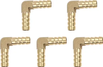 Produktbild von 5 Stück Schlauchtülle Messing Winkelverschraubung 90 Grad Außengewinde Schlauchanschluss Ellbogen für Luft Öl 10mm