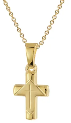 trendor 28218 Kinder Kreuz-Anhänger Gold 333 / 8K An Vergoldeter Silberkette 1