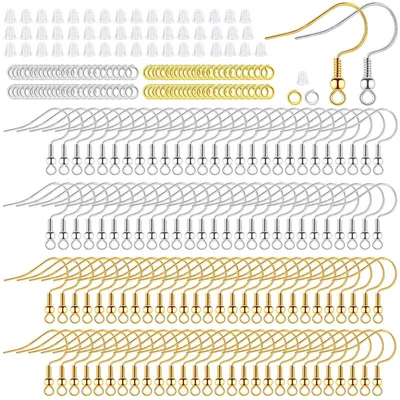 Ohrhaken-Bastelset, 600 Stück, Gold/Silber, hypoallergen