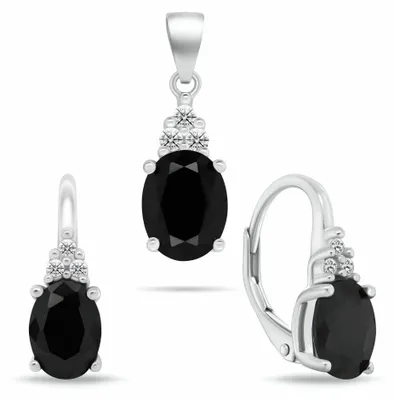 Produktbild von Silbernes Schmuckset mit kubischem Zirkonia SET293WBC ( Ohrringe, Anhä nger)