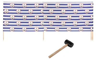 Produktbild von Ladeheid Strand Windschutz Sichtschutz LAEX001 (Streifen/Anker-8, 5 m)