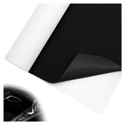 Produktbild von Selbstklebender Mikrofaserstoff in Wildlederoptik, Kunstleder Velours für Cockpit und Innenraum von Autos, Möbel und DIY-Reparaturen (Schwarz, 40x150cm)