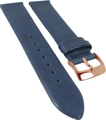 Produktbild von Barington Cordero Uhrenarmband blau weiches Lammnappaleder rembordiert, Stegbreite:20mm, Schließe:Roséfarben