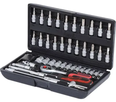 Produktbild von KS Tools 911.0646, Chrom-Vanadium-Stahl, 3,4,5,6,7,8 mm, 1 Stück(e), Schwarz/Rot, Schwarz, Rot, Silber, 1/4 Zoll