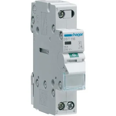 Produktbild von Hager SBT116, 1P, Grau, 440 V, 50 - 60 Hz, 17,5 mm, 83 mm
