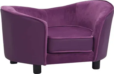 Obrázok produktu pre vidaXL Pohovka pre psov Burgundská červená 69x49x40 cm Plyš a umelá koža