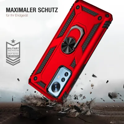 Produktbild von Armor Outdoor Handyhülle für Xiaomi 12 5G / 12X 5G Handy Panzer Case Cover Schutzhülle Farbe: Rot
